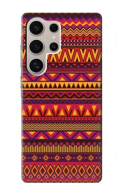 W3404 Aztèques Motif Etui Coque Housse et Flip Housse Cuir pour Samsung Galaxy S24 Ultra