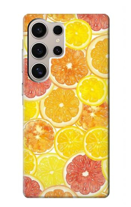 W3408 citron Etui Coque Housse et Flip Housse Cuir pour Samsung Galaxy S24 Ultra