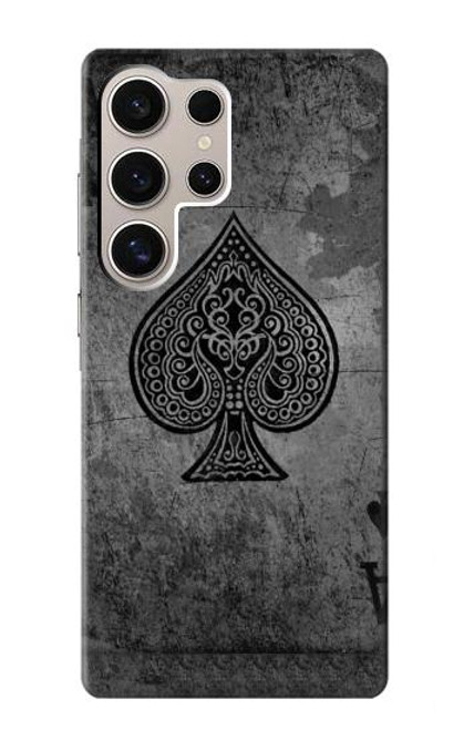 W3446 Noir Ace Spade Etui Coque Housse et Flip Housse Cuir pour Samsung Galaxy S24 Ultra