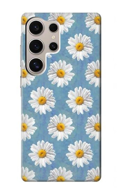 W3454 Marguerite Florale Etui Coque Housse et Flip Housse Cuir pour Samsung Galaxy S24 Ultra