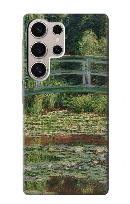 W3674 Claude Monet La passerelle japonaise et la piscine de nénuphars Etui Coque Housse et Flip Housse Cuir pour Samsung Galaxy S24 Ultra