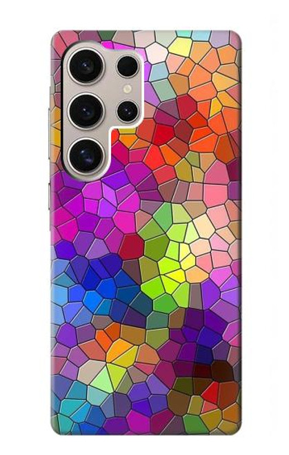 W3677 Mosaïques de briques colorées Etui Coque Housse et Flip Housse Cuir pour Samsung Galaxy S24 Ultra