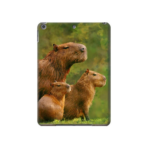W3917 Cochon d'Inde géant de la famille Capybara Tablet Etui Coque Housse pour iPad 10.2 (2021,2020,2019), iPad 9 8 7