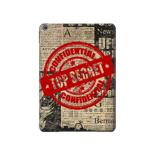 W3937 Texte Top Secret Art Vintage Tablet Etui Coque Housse pour iPad 10.2 (2021,2020,2019), iPad 9 8 7