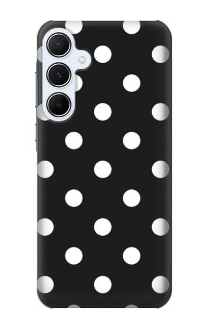 W2299 Noir Pois Etui Coque Housse et Flip Housse Cuir pour Samsung Galaxy A55 5G