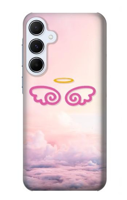 W2514 Ailes Ange mignon Etui Coque Housse et Flip Housse Cuir pour Samsung Galaxy A55 5G