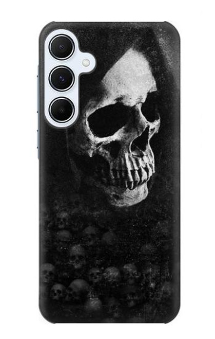 W3333 Crâne mort Faucheuse Etui Coque Housse et Flip Housse Cuir pour Samsung Galaxy A55 5G