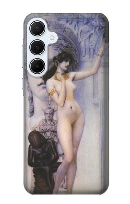 W3353 Gustav Klimt Allégorie de la sculpture Etui Coque Housse et Flip Housse Cuir pour Samsung Galaxy A55 5G