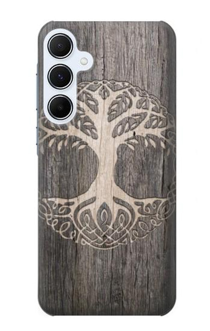 W3591 Viking Arbre de vie Symbole Etui Coque Housse et Flip Housse Cuir pour Samsung Galaxy A55 5G