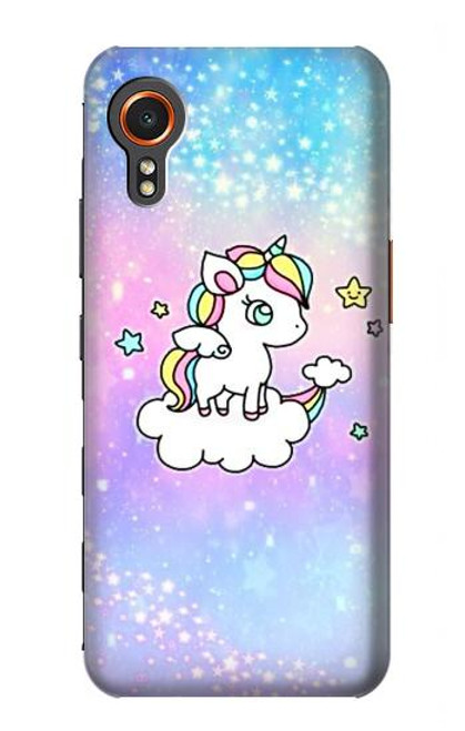 W3256 Mignon Licorne Etui Coque Housse et Flip Housse Cuir pour Samsung Galaxy Xcover7