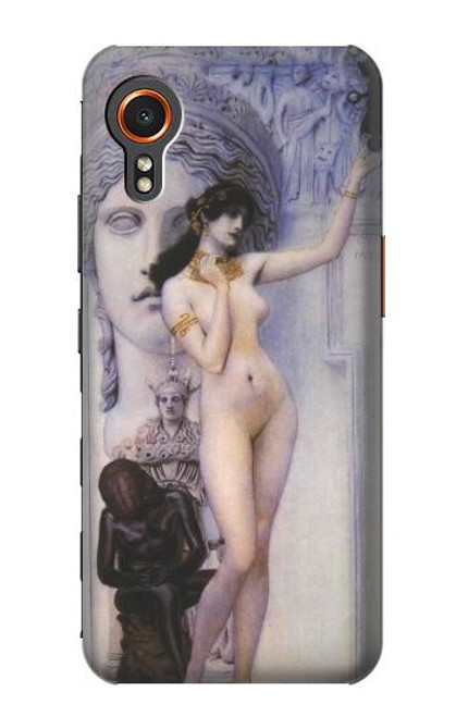 W3353 Gustav Klimt Allégorie de la sculpture Etui Coque Housse et Flip Housse Cuir pour Samsung Galaxy Xcover7