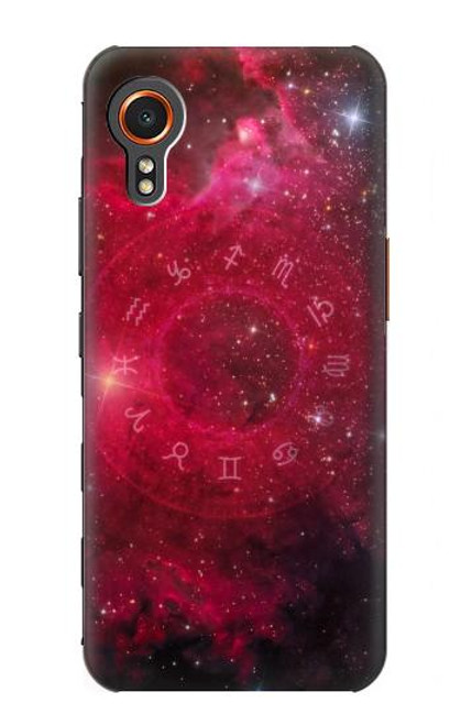 W3368 Zodiaque Rouge Galaxie Etui Coque Housse et Flip Housse Cuir pour Samsung Galaxy Xcover7