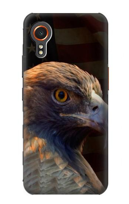 W3376 Aigle Drapeau américain Etui Coque Housse et Flip Housse Cuir pour Samsung Galaxy Xcover7