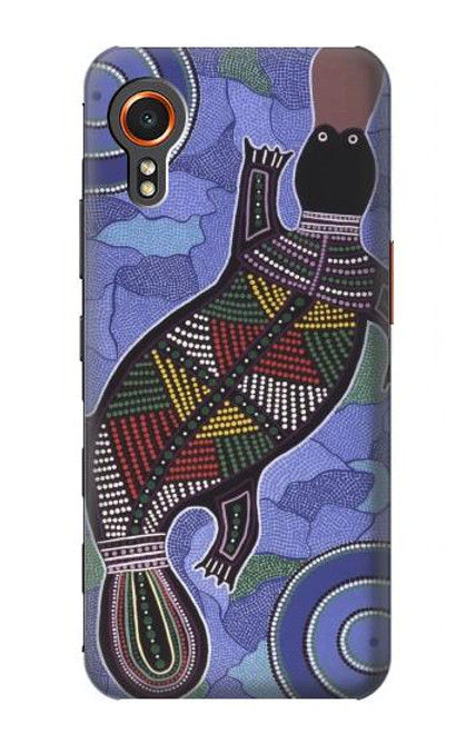 W3387 Platypus Art aborigène d'Australie Etui Coque Housse et Flip Housse Cuir pour Samsung Galaxy Xcover7