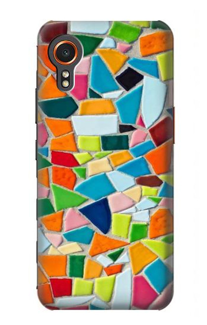 W3391 Art abstrait carreaux de mosaïque graphique Etui Coque Housse et Flip Housse Cuir pour Samsung Galaxy Xcover7