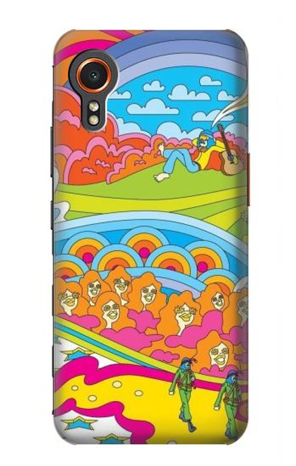 W3407 hippie Art Etui Coque Housse et Flip Housse Cuir pour Samsung Galaxy Xcover7