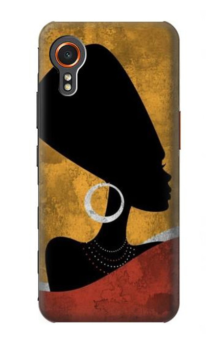 W3453 Africaine Reine Néfertiti Silhouette Etui Coque Housse et Flip Housse Cuir pour Samsung Galaxy Xcover7