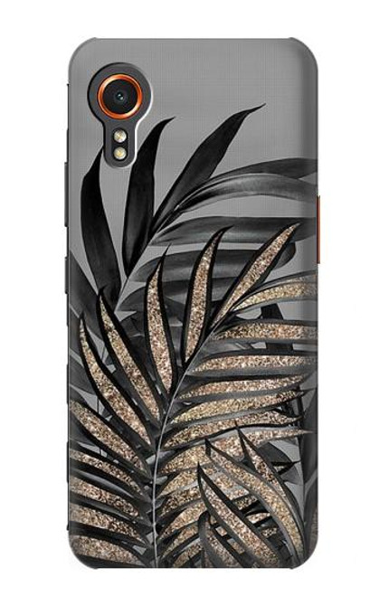 W3692 Feuilles de palmier gris noir Etui Coque Housse et Flip Housse Cuir pour Samsung Galaxy Xcover7