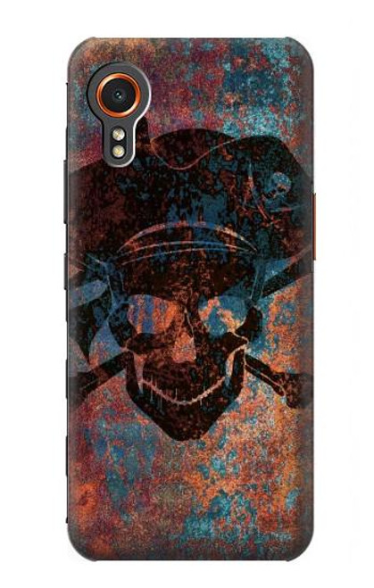 W3895 Pirate Crâne Métal Etui Coque Housse et Flip Housse Cuir pour Samsung Galaxy Xcover7