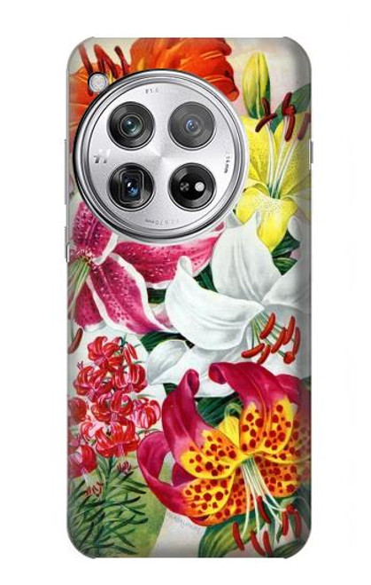 W3205 Fleurs Art Retro Etui Coque Housse et Flip Housse Cuir pour OnePlus 12