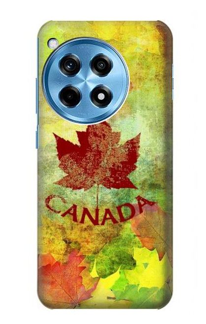 W2523 Canada Feuille d'érable d'automne Etui Coque Housse et Flip Housse Cuir pour OnePlus 12R