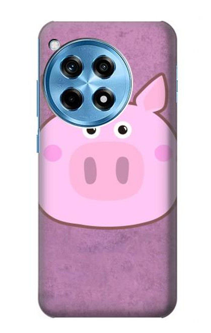 W3269 Porc Dessin animé Etui Coque Housse et Flip Housse Cuir pour OnePlus 12R