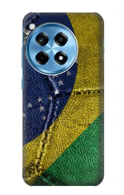 W3297 Brésil Drapeau graphique Football Millésime Etui Coque Housse et Flip Housse Cuir pour OnePlus 12R