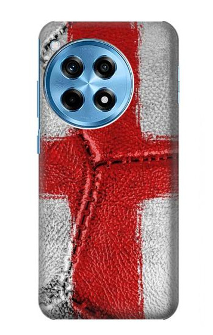 W3316 Angleterre Drapeau graphique Football Millésime Etui Coque Housse et Flip Housse Cuir pour OnePlus 12R