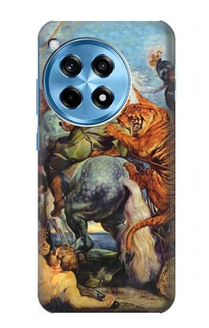 W3331 Peter Paul Rubens Tigre und Lowenjagd Etui Coque Housse et Flip Housse Cuir pour OnePlus 12R