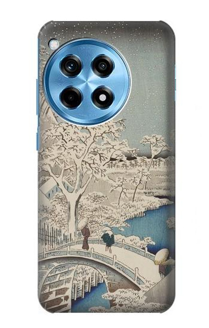 W3350 Utagawa Hiroshige Tambour Pont Yuhi Hill à Meguro Etui Coque Housse et Flip Housse Cuir pour OnePlus 12R