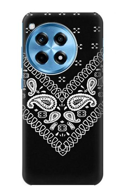 W3363 Motif Bandana Noir Etui Coque Housse et Flip Housse Cuir pour OnePlus 12R