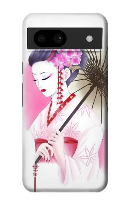 W2579 Traditionnelle japonaise Geisha Kimono Etui Coque Housse et Flip Housse Cuir pour Google Pixel 8a