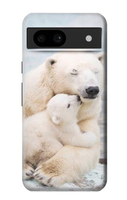 W3373 Famille d'ours polaire Etui Coque Housse et Flip Housse Cuir pour Google Pixel 8a