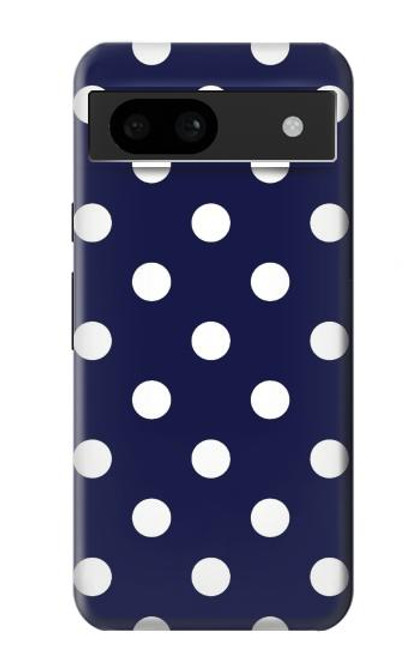 W3533 Bleu à pois Etui Coque Housse et Flip Housse Cuir pour Google Pixel 8a