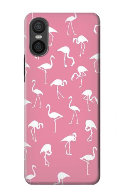 W2858 Motif Flamant rose Etui Coque Housse et Flip Housse Cuir pour Sony Xperia 10 VI