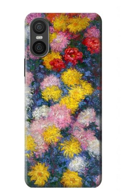 W3342 Claude Monet Chrysanthèmes Etui Coque Housse et Flip Housse Cuir pour Sony Xperia 10 VI