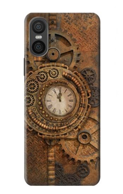 W3401 Horloge vitesse Steampunk Etui Coque Housse et Flip Housse Cuir pour Sony Xperia 10 VI