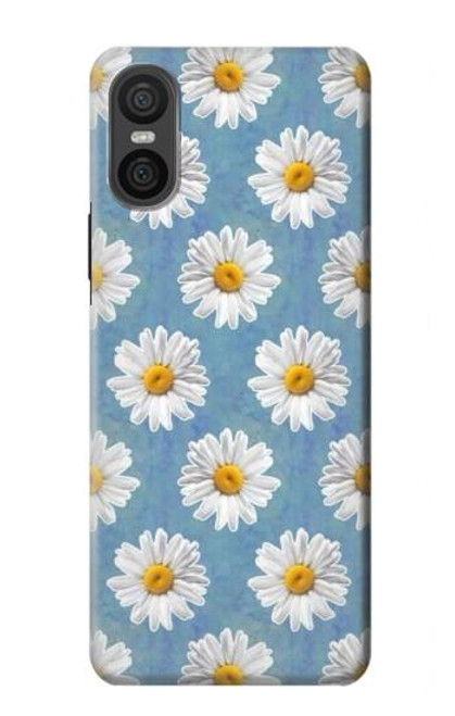 W3454 Marguerite Florale Etui Coque Housse et Flip Housse Cuir pour Sony Xperia 10 VI