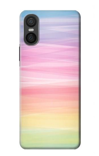 W3507 Coloré Arc-en-ciel pastel Etui Coque Housse et Flip Housse Cuir pour Sony Xperia 10 VI