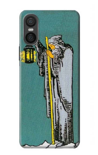 W3741 Carte de tarot l'ermite Etui Coque Housse et Flip Housse Cuir pour Sony Xperia 10 VI