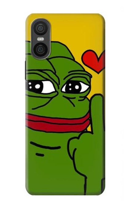 W3945 Pepe Love doigt du milieu Etui Coque Housse et Flip Housse Cuir pour Sony Xperia 10 VI