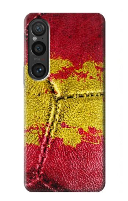 W3315 Espagne Drapeau graphique Football Millésime Etui Coque Housse et Flip Housse Cuir pour Sony Xperia 1 VI