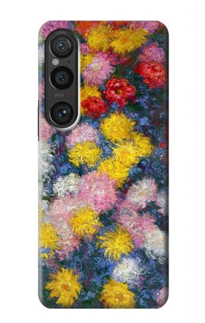 W3342 Claude Monet Chrysanthèmes Etui Coque Housse et Flip Housse Cuir pour Sony Xperia 1 VI