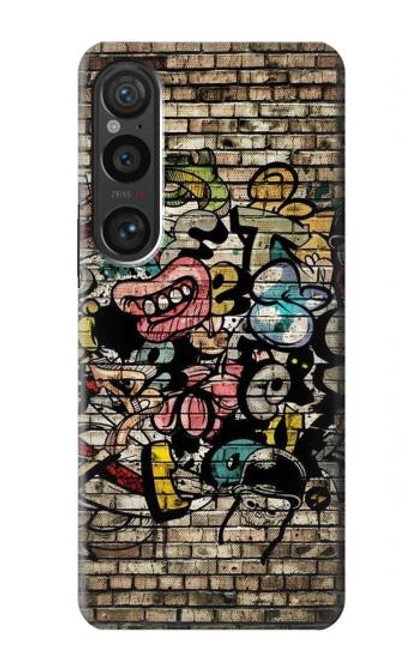 W3394 Graffiti mur Etui Coque Housse et Flip Housse Cuir pour Sony Xperia 1 VI