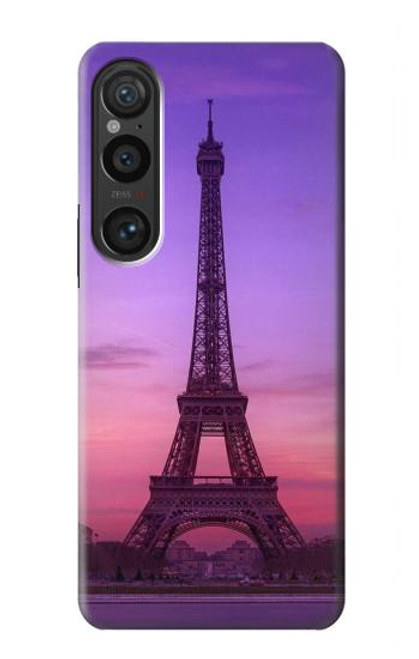 W3447 Paris Eiffel Le coucher du soleil Etui Coque Housse et Flip Housse Cuir pour Sony Xperia 1 VI