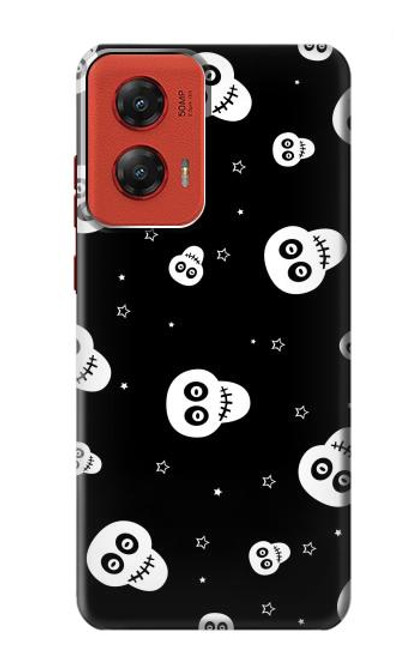 W3261 Sourire Crâne Motif Halloween Etui Coque Housse et Flip Housse Cuir pour Motorola Moto G Stylus 5G (2024)