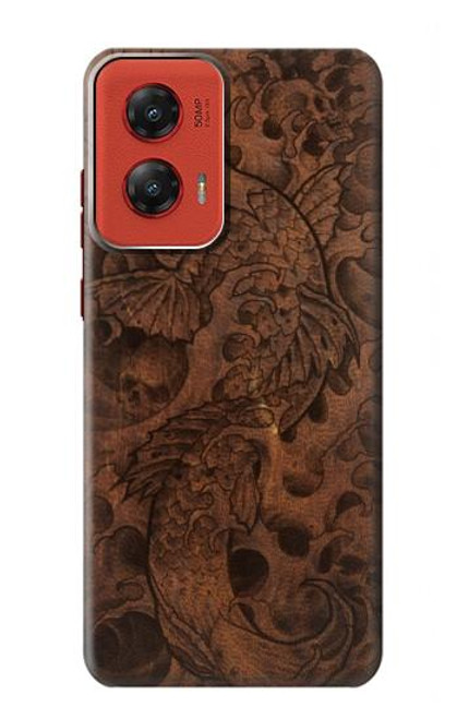 W3405 Graphique poisson Tatouage cuir Imprimer Etui Coque Housse et Flip Housse Cuir pour Motorola Moto G Stylus 5G (2024)