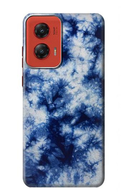 W3439 Tissu Indigo Tie Dye Etui Coque Housse et Flip Housse Cuir pour Motorola Moto G Stylus 5G (2024)