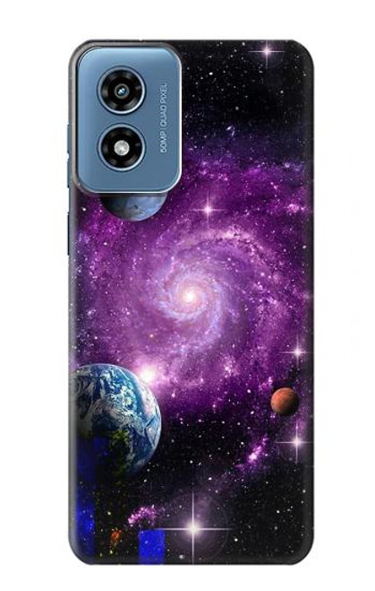 W3689 Planète spatiale Galaxy Etui Coque Housse et Flip Housse Cuir pour Motorola Moto G Play 4G (2024)