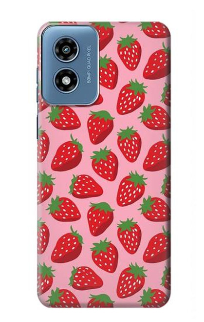 W3719 Modèle de fraise Etui Coque Housse et Flip Housse Cuir pour Motorola Moto G Play 4G (2024)